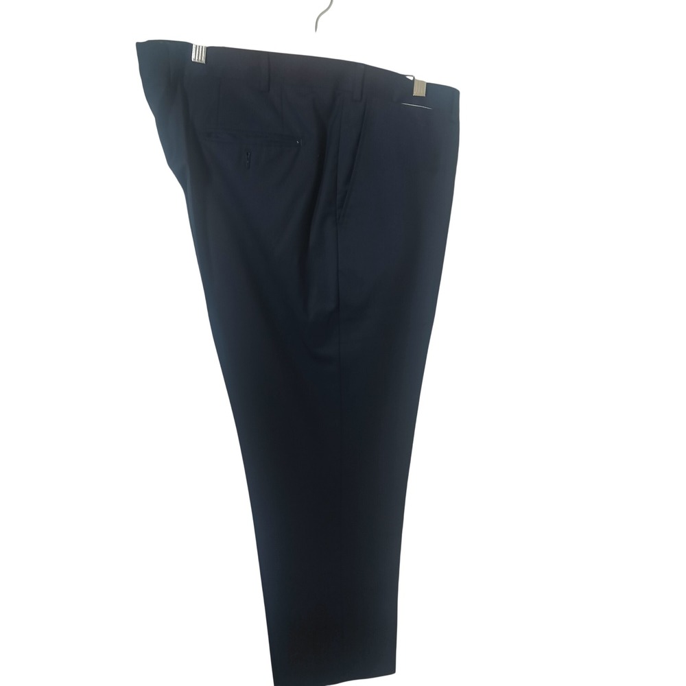 Balmain Mens Dress Pants Navy Blue Super 120s Wool Blend Size 58 Regular Fit‎